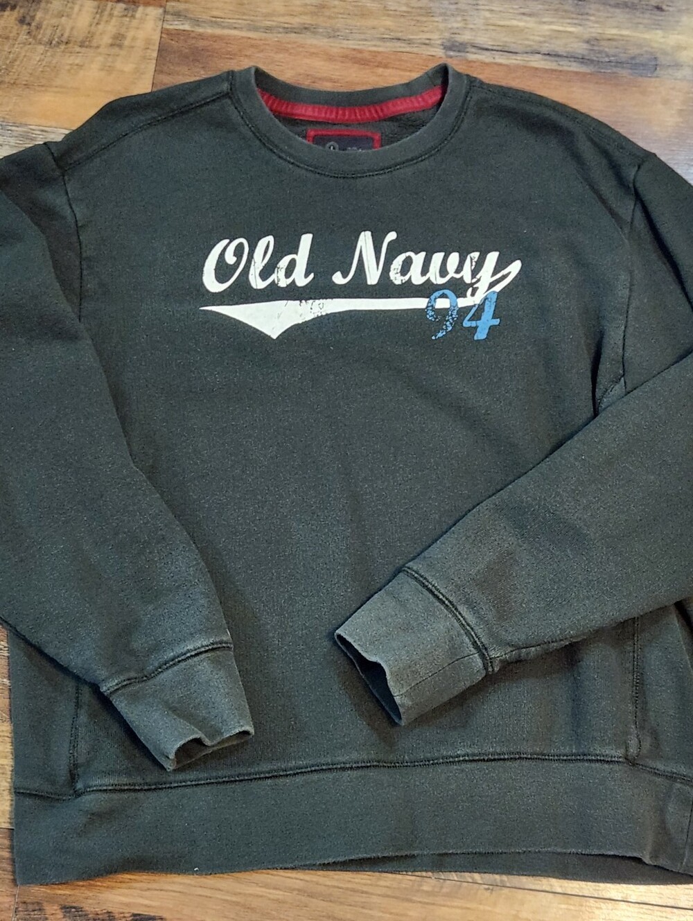 Vintage Old Navy Sweatshirt Mens Large Green Crewneck Fleece Pullover